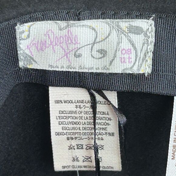 Free People Wool Fedora Hat Black W/ Leather Band One Size $78 - Picture 7 of 11